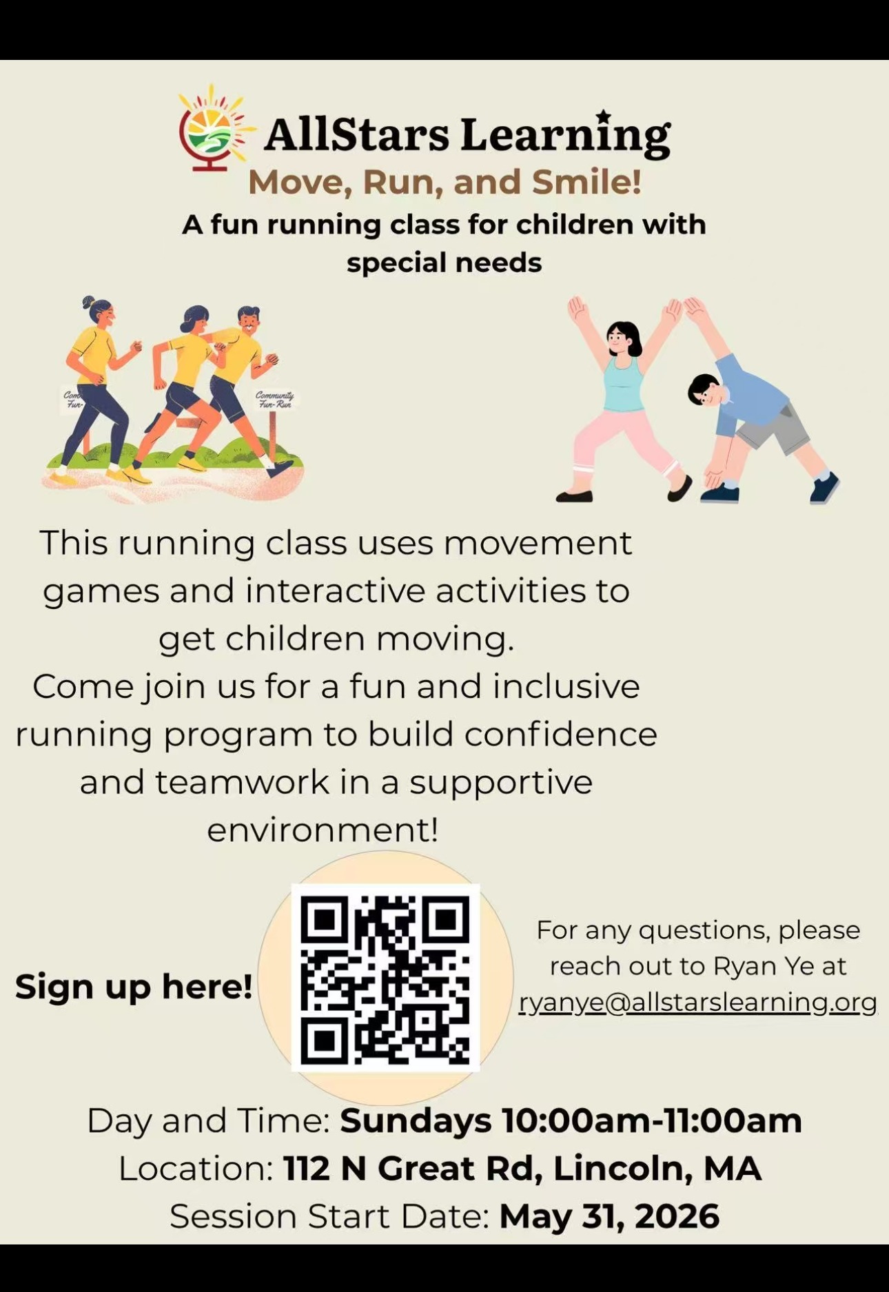 AllStars Learning Move, Run, and Smile 活动海报